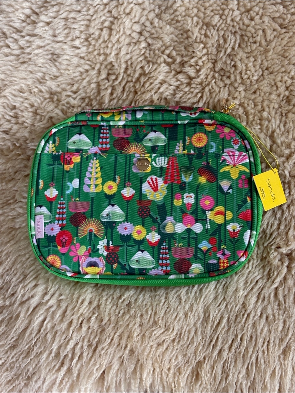 bando Green Floral Tech Pouch